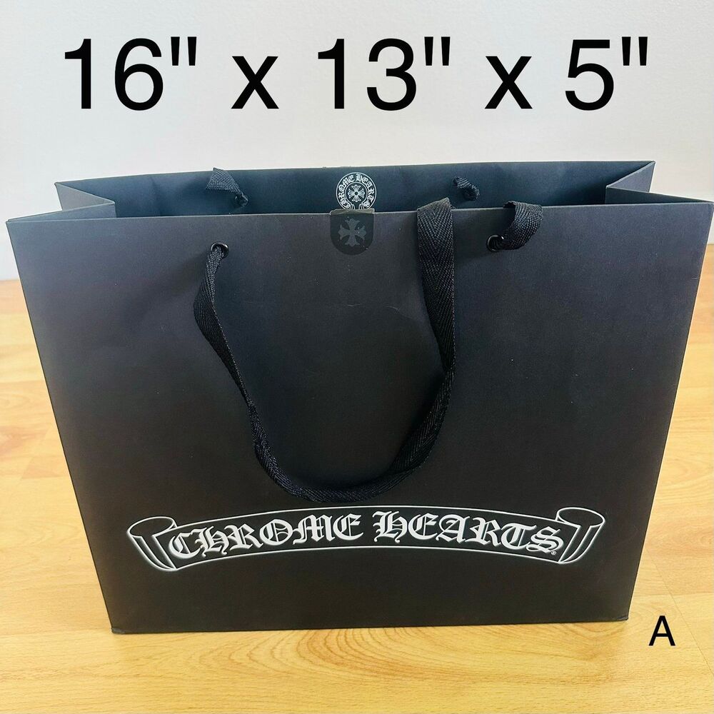 Chrome Hearts Paper Shopping Bag - black large, 16" x 13" x 5" [A]